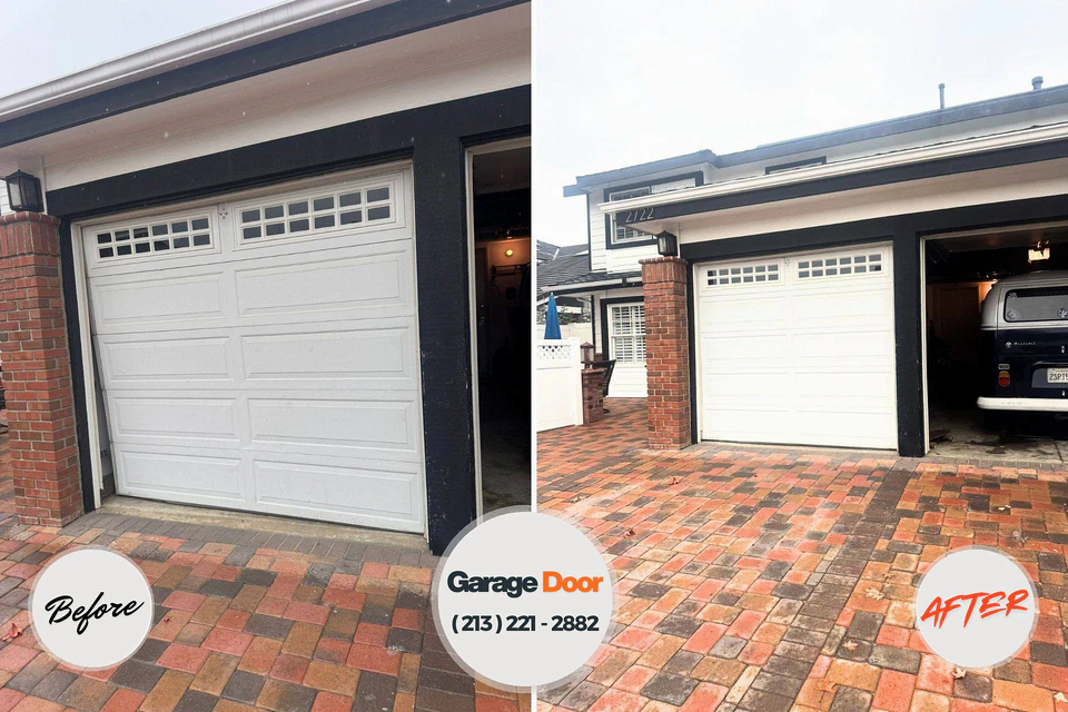 Before and after: garage door repair Park View, IA